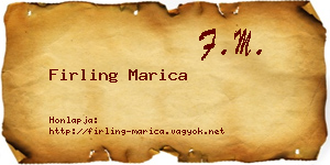 Firling Marica névjegykártya